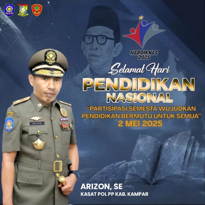 
					Kasatpol-PP Kampar Arizon Sambut Hari Pendidikan Nasional 2025 Penuh Suka Cita