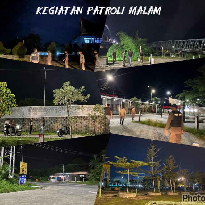 
					Lagi dan Lagi Satpol-PP Kampar Patroli Malam di Tugu Sajoangan, Taman Kota dan Jembatan WFC