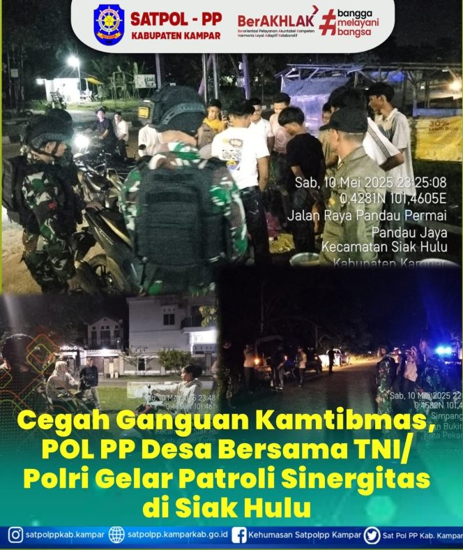 
					Operasi Gabungan Kamtibmas, TNI-POLRI Bersama Satpol-PP Kampar di Siak Hulu