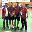 Anggota DPRD Kampar Eko Sutrisno mendukung langsung dua atlet Kampar Harianto Febrian dan Fitra Ramadhan bersama pelatih Darwis di ajang Asia Pacific Special Olympics Badminton Competition 2025 Malaysia 