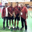 Kiri-kanan: Anggota DPRD Kabupaten Kampar Eko Sutrisno Fraksi Nasdem, Fitra Ramadhan, Harianto Pebrian, Darwis pada ajang Special Olympics Asia Pacific Badminton Competition 2025 Malaysia 17-20 September 2025.