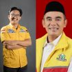 Kiri-kanan: Sekretaris Fraksi Golkar DPRD Kampar Min Amir Habib Efendi Pakpahan - Anggota Fraksi Golkar DPRD Kampar Agus Candra. 