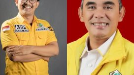 Kiri-kanan: Sekretaris Fraksi Golkar DPRD Kampar Min Amir Habib Efendi Pakpahan - Anggota Fraksi Golkar DPRD Kampar Agus Candra. 