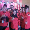 Kiri-kanan: Sekretaris PDI-P Hanafiah, S.Ag, Ketua PDI-P Dr Misharti, S.Ag., M.Si, Bendahara PDI-P Ropii Siregar, SE., S.Sos