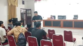 Suasana technical meeting Kejurkab Sepak Takraw Piala Bupati Kampar KONI Kampar di Disdikpora Kampar