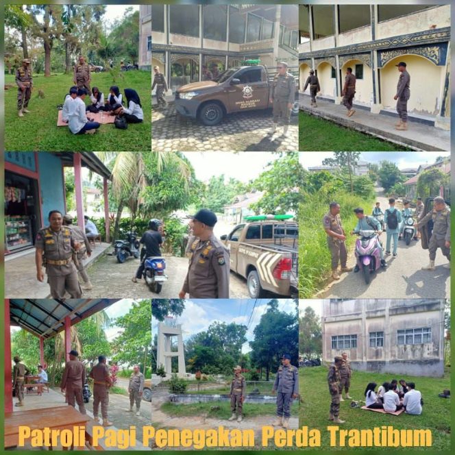 
					Satpol PP Kampar Sisir Bangkinang Kota, Tegur Pelajar Berseragam Saat Patroli Perda