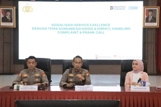 
					Polres Kampar Upgrade Pelayanan, BRI Beri Tips Komunikasi Efektif, Kapolres: ‘Utamakan Empati, Beri Solusi Cepat & Tepat