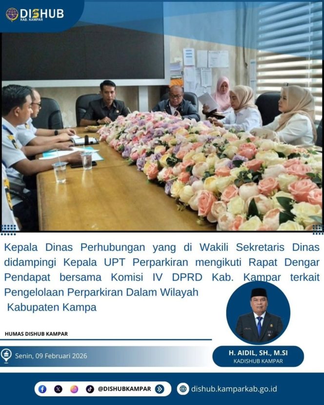 
					RDP dengan Komisi IV, Dishub Kampar Paparkan Pembenahan Parkir