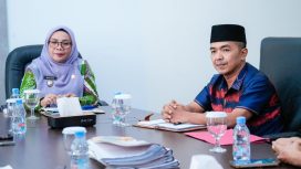 kiri-kanan: Wakil Bupati Kampar Misharti dan Ketua Fraksi NasDem DPRD Kabupaten Kampar Eko Sutrisno 