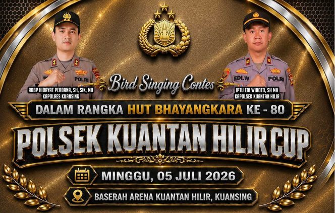 
					POLSEK KUANTAN HILIR SIAP GELAR LOMBA BURUNG BERKICAU, PEREBUTAN HADIAH UTAMA SEPEDA MOTOR DAN UANG TOTAL JUTAAN RUPIAH