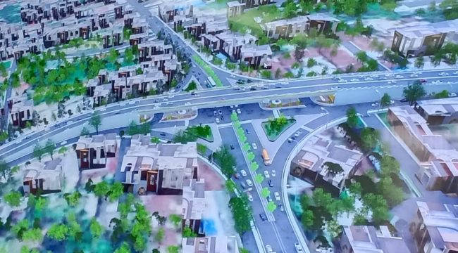 Visualisasi desain arsitektur rencana pembangunan flyover Simpang Panam, Pekanbaru (Sumber: Balai Pelaksanaan Jalan Nasional Riau)